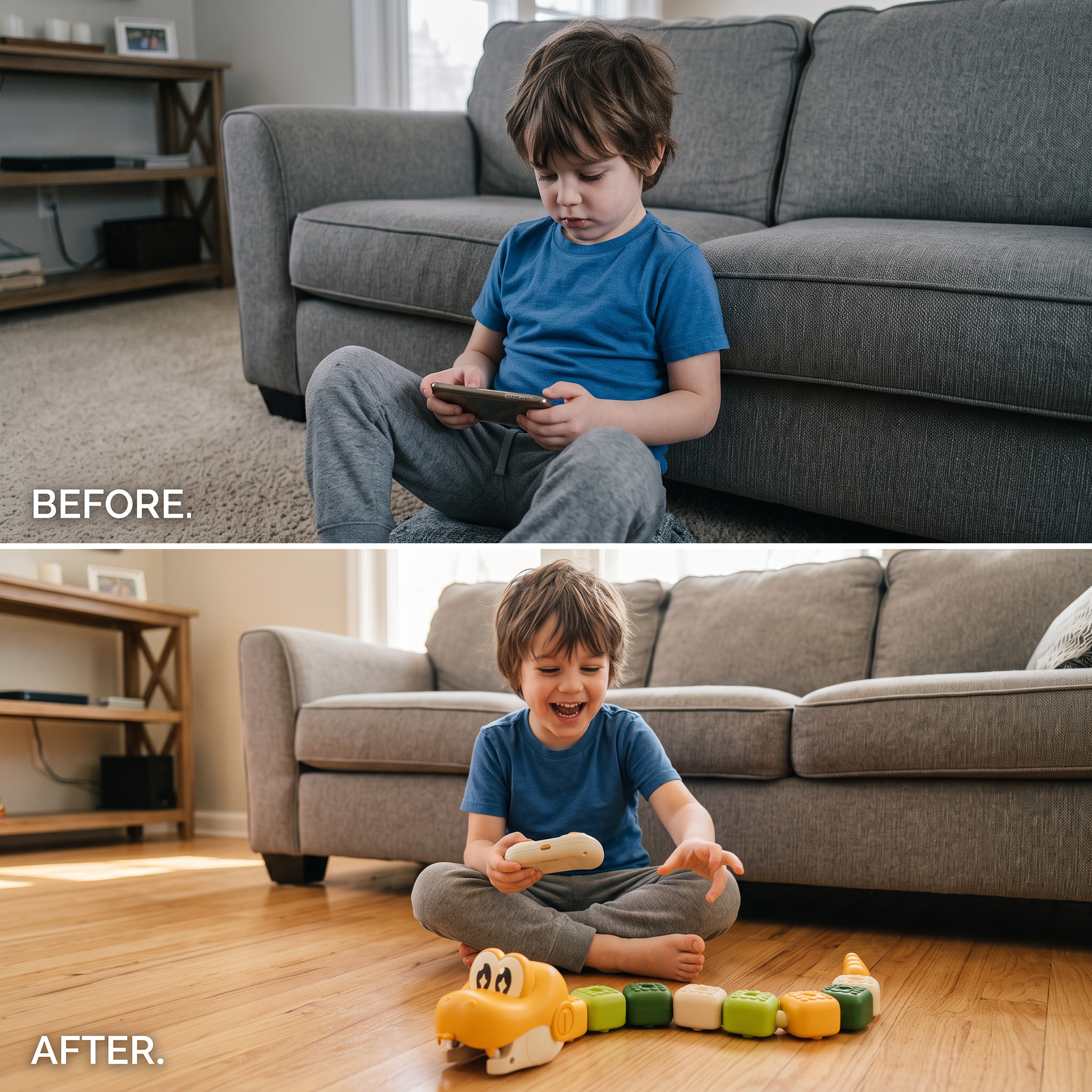 Before vs after Snake Rumble
